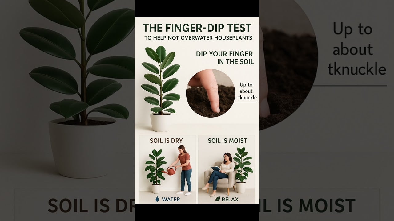 the finger dip test to help overwater houseplants #short #shorts