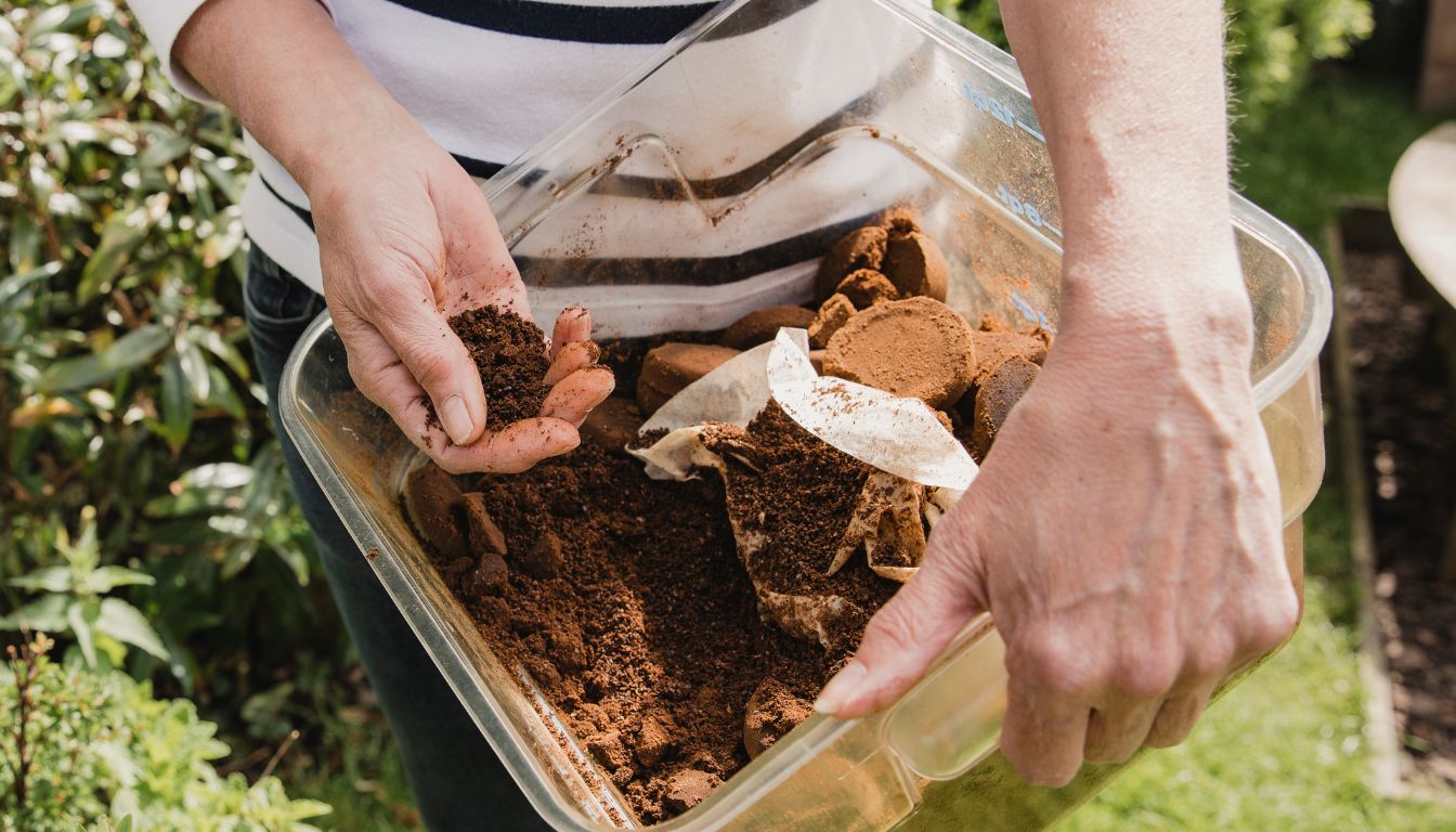 Coffee ground for plants