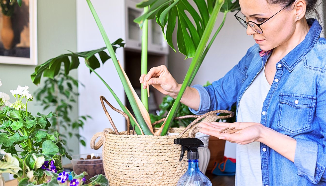 Fertilizing Monstera plant