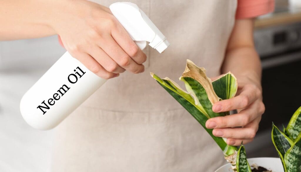 Snake PlantDracaena trifasciata neem oil spray
