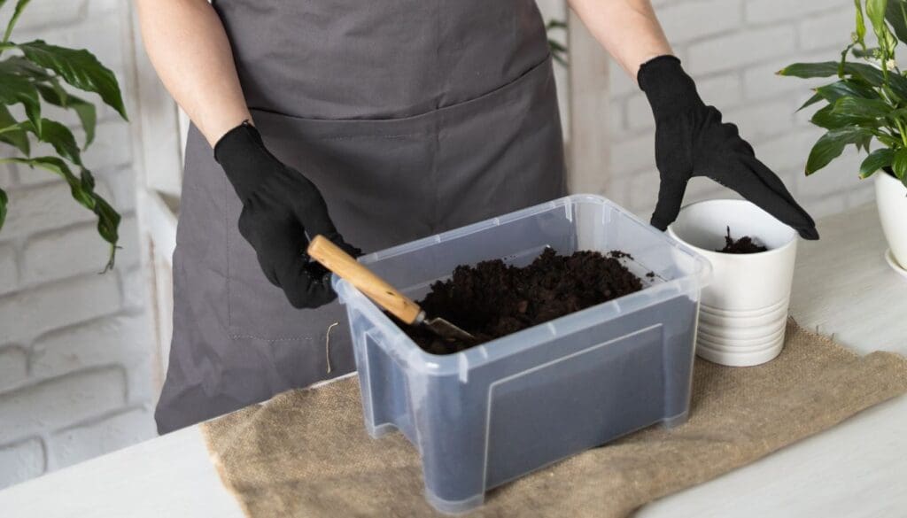 repotting houseplant 1