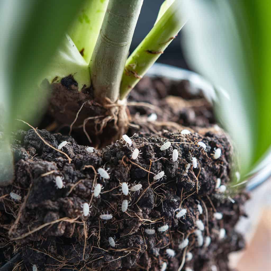 White Bugs in Houseplant Soil: Soil Mites