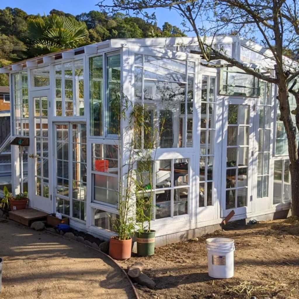 Upcycled Window Frame Greenhouse