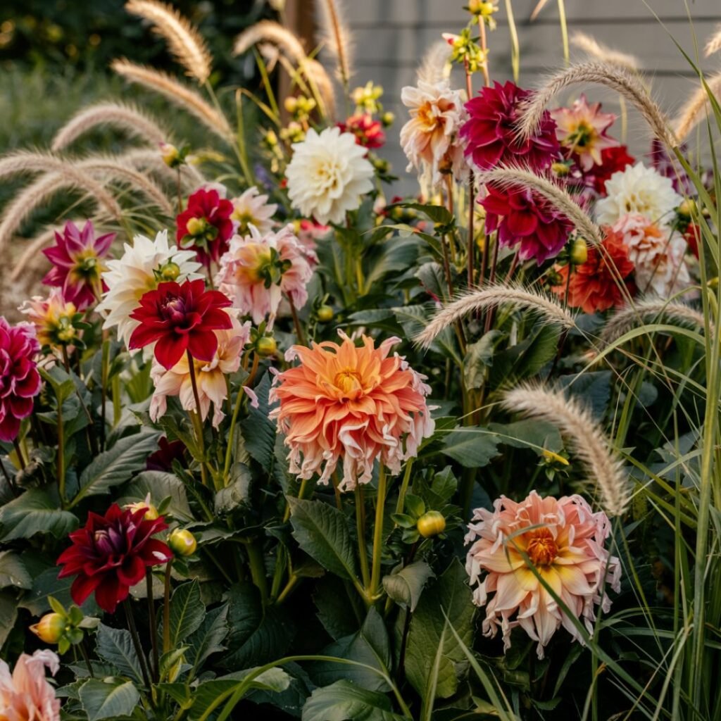 Dahlias and Ornamental Grasses