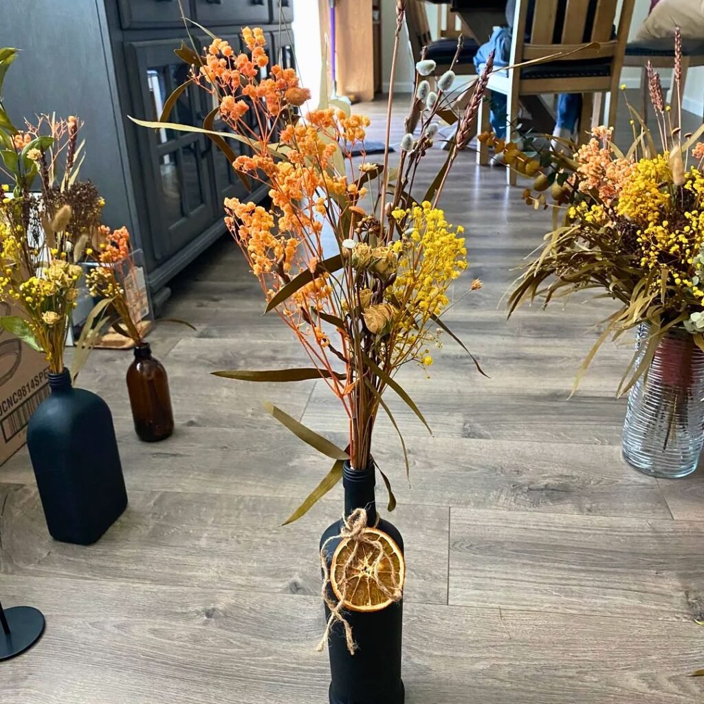 Dried flower arrangements