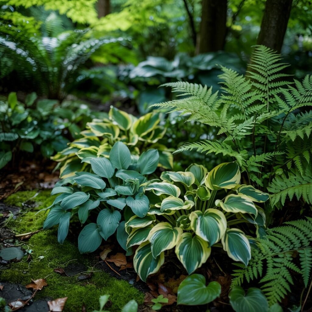 Ferns with Hostas Combo