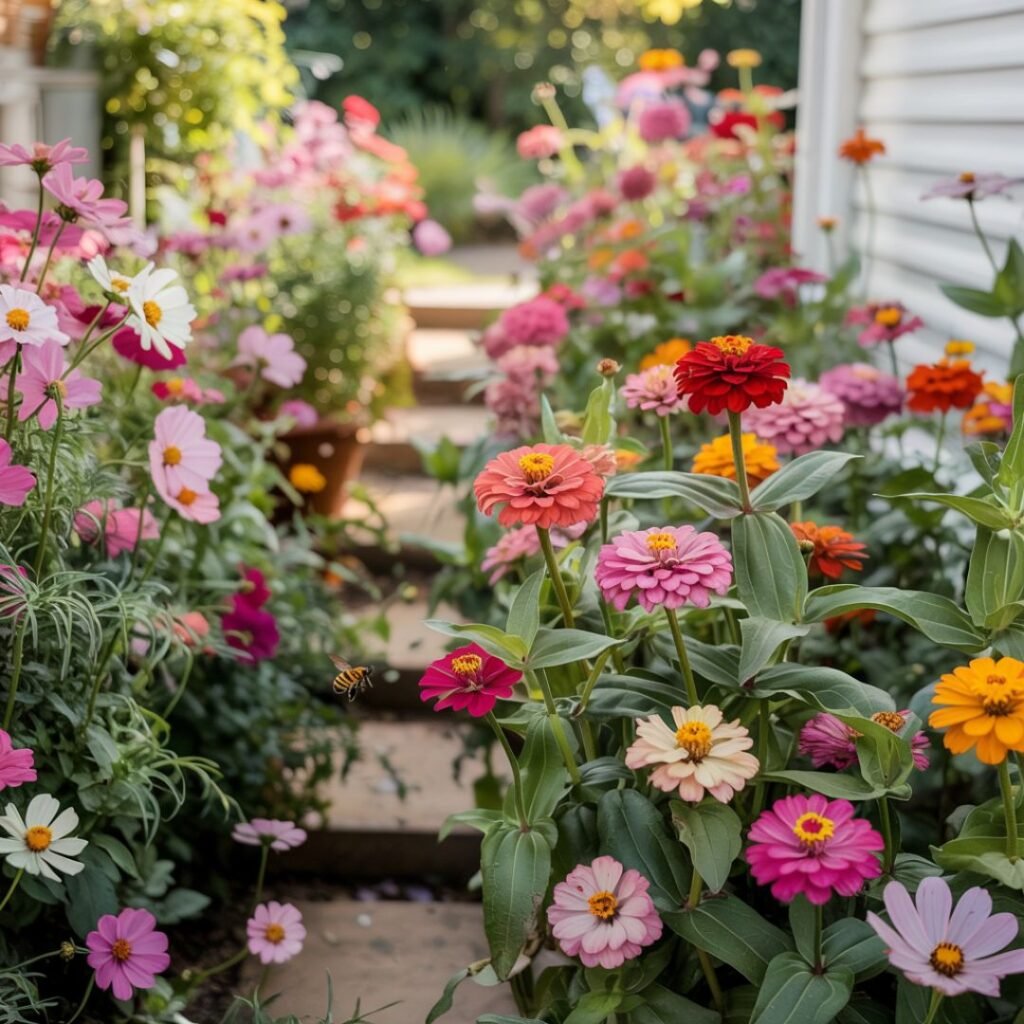 Zinnias and Cosmos